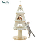 Arbre à chat en forme de sapin de Noël