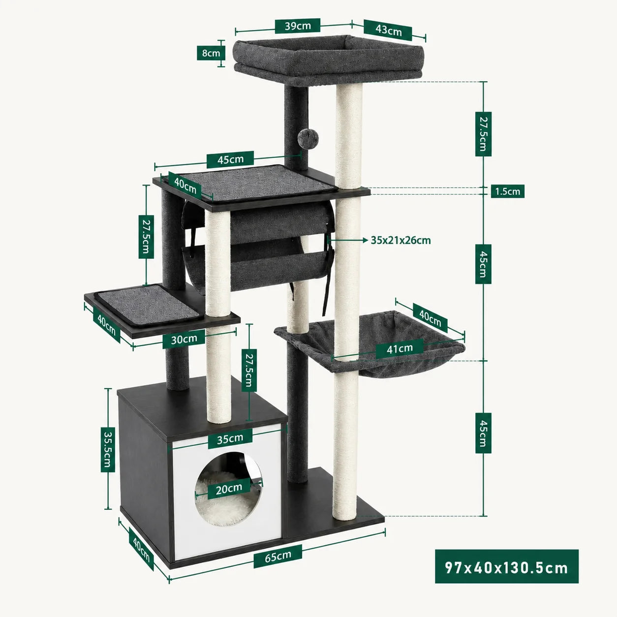 Arbre à chat avec meuble de rangement