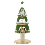 Arbre à chat en forme de sapin de Noël