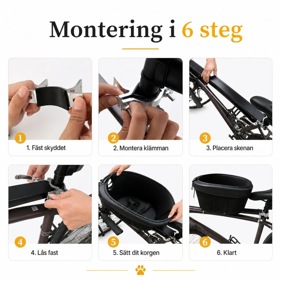 Bike basket mounted on the bike's frame - Petifo