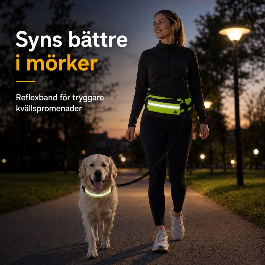 Flexura Dog Lead with waist bag reflective band - Petifo