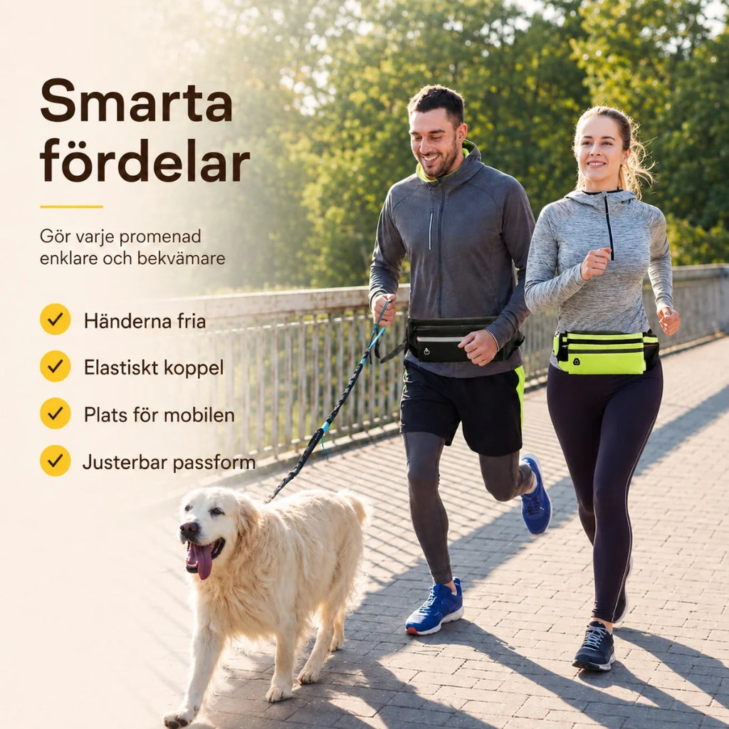Flexura Dog Lead with waist bag smart - Petifo