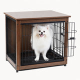 Table d’appoint avec cage pour chien intégrée