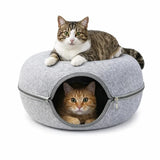 Niche douillette en forme de beignet pour chat