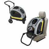 Poussette pour animaux avec fixation pour voiture