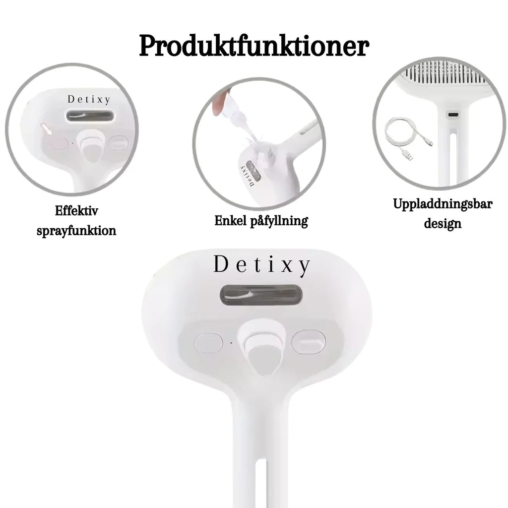 Product features of Detixy steam brush - Petifo