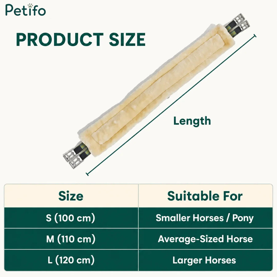 Guide des tailles et des longueurs pour trouver la sangle adaptée à votre cheval.