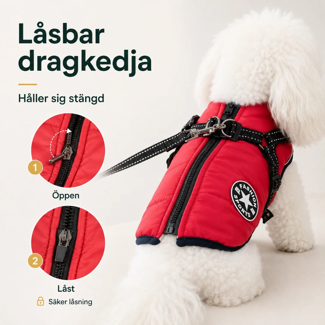 Winter coat for dogs lockable zip - Petifo