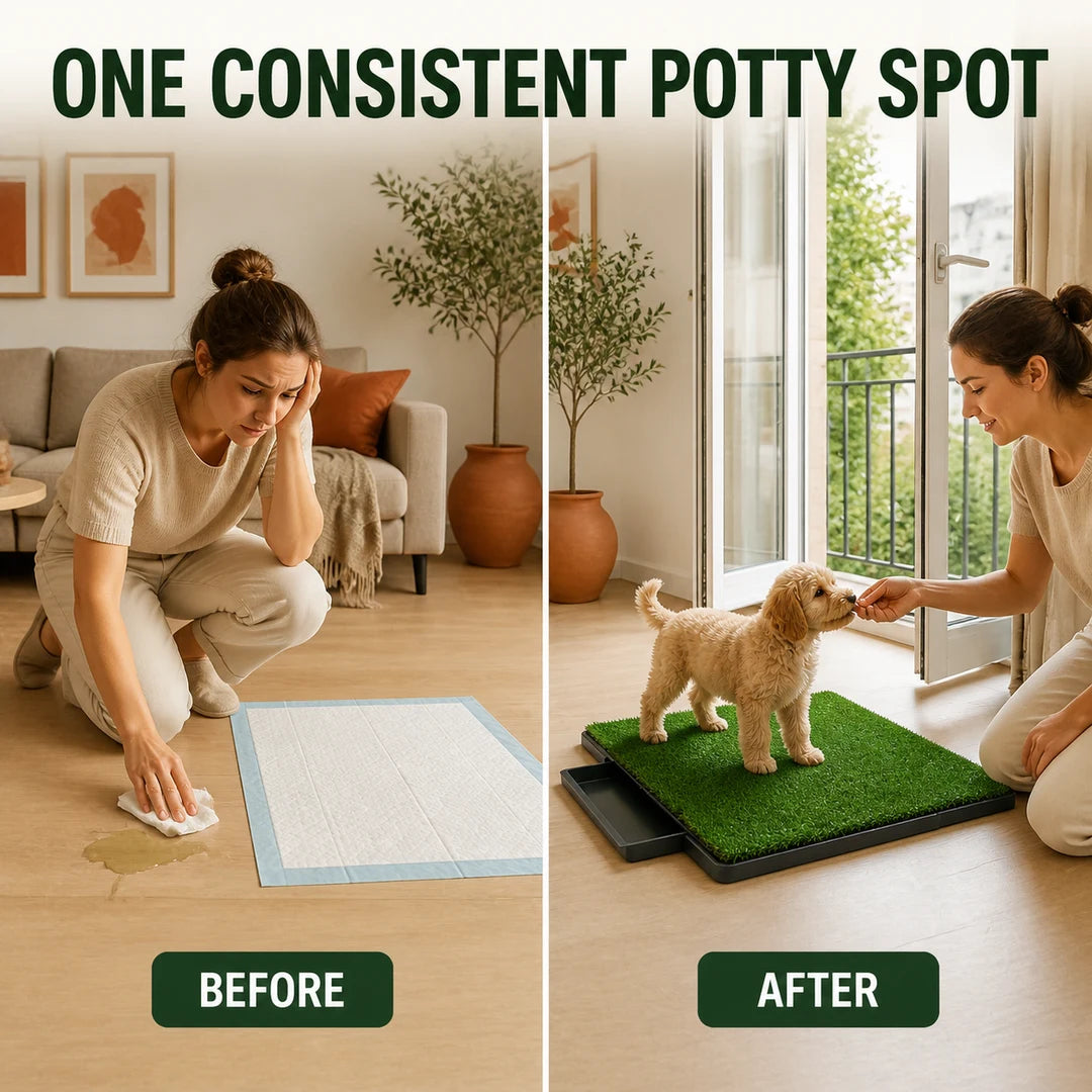 Avant et après l’apprentissage de la propreté du chiot à la maison