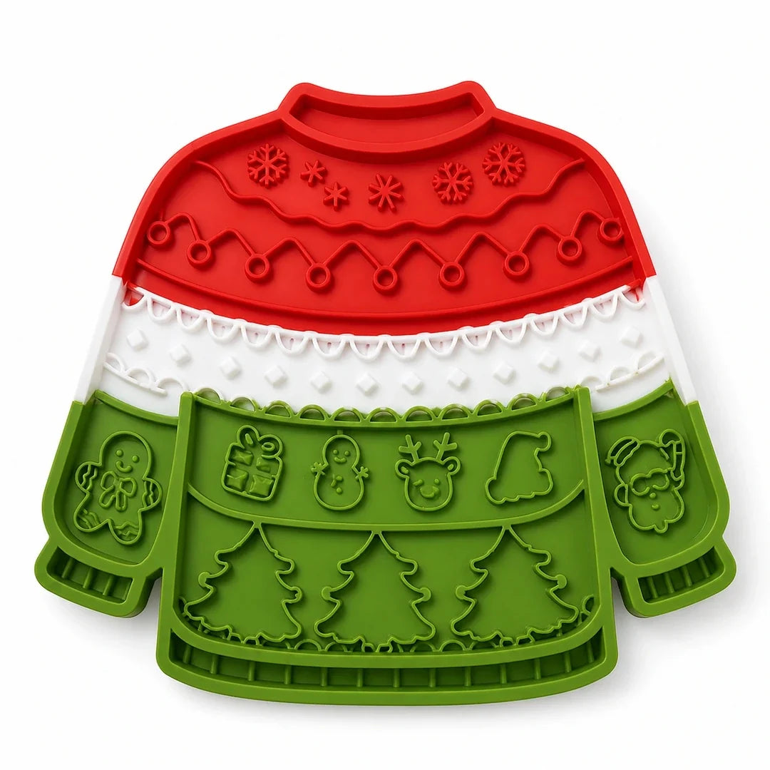 Tapis de léchage de Noël MerryLick sur fond blanc – Petifo