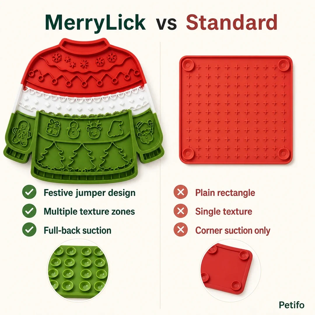 MerryLick comparé à un tapis de léchage en silicone standard – Petifo