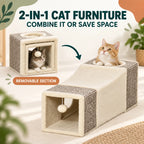PawHut 2-in-1 Cat Tunnel with removable cave section - Petifo
