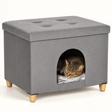 Maison et repose-pieds pour chat PawHut