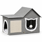 Maison pour chat avec griffoir PawHut
