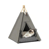 Lit tipi avec coussin pour chiens et chats PawHut