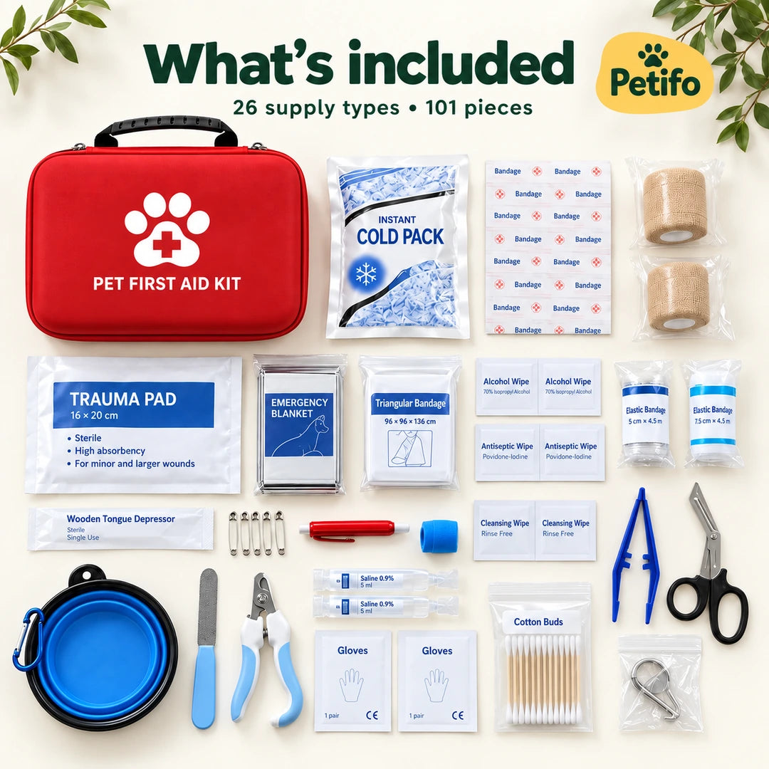 Contents of the TryggPet Pet First Aid Kit